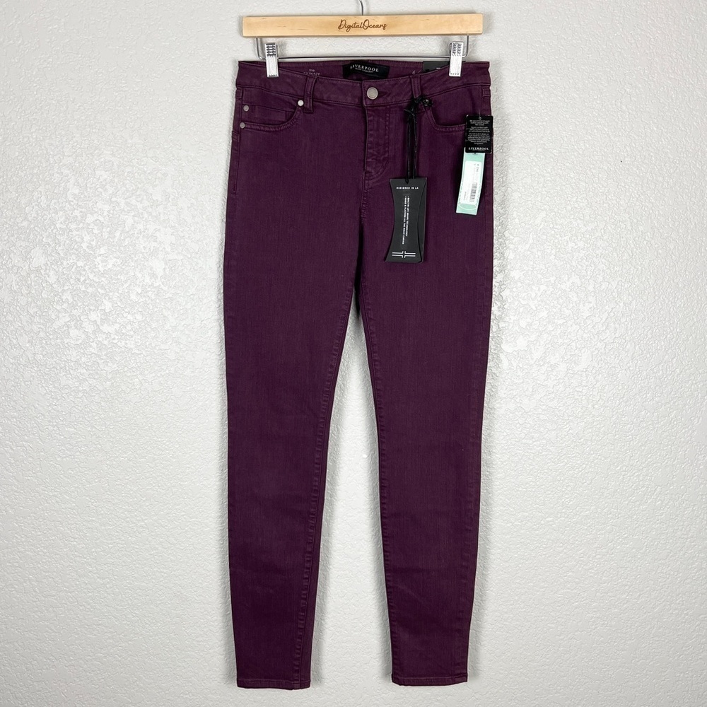Liverpool NWT Adele Skinny Jean Potent Purple 6 Bold Dark Vamp Stretch Hugger - Picture 2 of 11